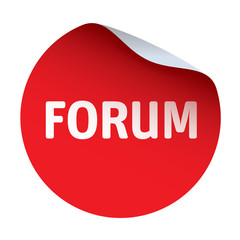 Red vector sticker text Forum