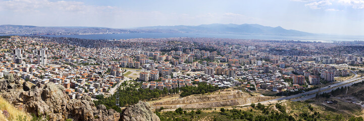 Fototapeta na wymiar Panoramic view of Izmir city in 2015