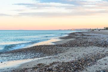 Beach in Mediterranean Valencia of Spain