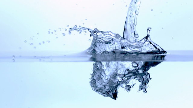 Slow motion shot of water pouring