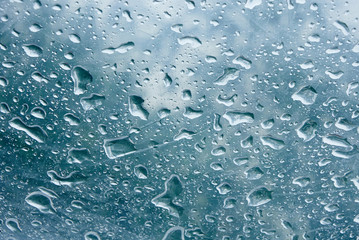 Rain drops texture on transparent surface