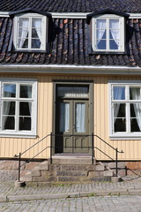 Fototapeta na wymiar Maison traditonnelle à Fredrikstad, Norvège