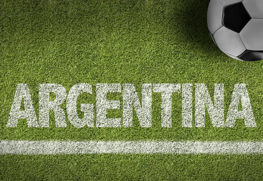 Soccer field with the text: Argentina
