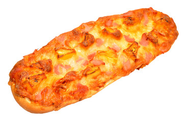 Ham and Pineapple Baguette Bread Pizza © philip kinsey