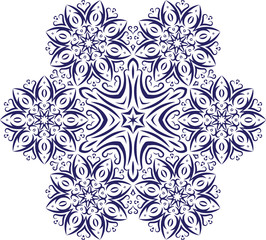 Abstract vector round lace design with round corners - mandala,