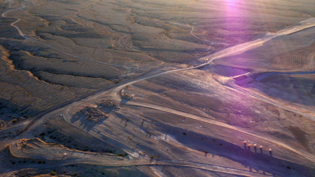 Aerial view of desert outside of Las Vegas