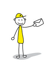 Strichmännchen Briefträger