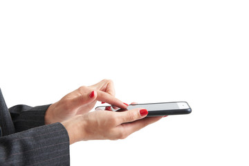 woman holding smartphone