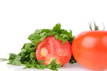 red tomato and parsley
