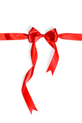 Red ribbons with bow