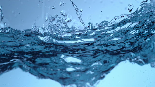 Water surface splash in slow motion