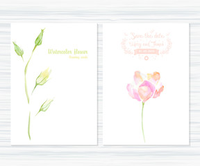 Postcards, beautiful watercolor flowers