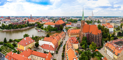 Obraz premium Aerial view of Wroclaw