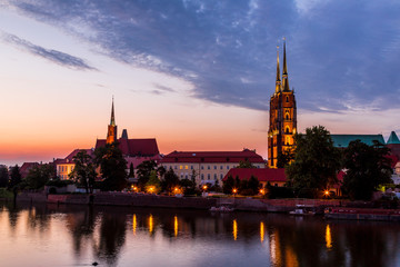 Naklejka premium Wroclaw at night