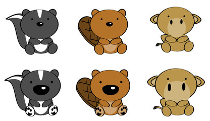 sweet baby animals cartoon pack collection in vector format 