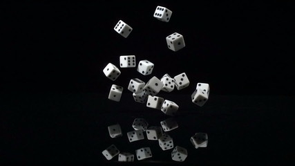 Dice falling in super slow motion - Powered by Adobe