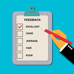 vector illustration of feedback evaluation form in flat style for web