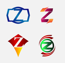 Set of Decorative Letter z - Icons Logo and Elements
