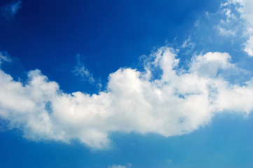 Naklejka na ściany i meble blue sky with cloud closeup nature background
