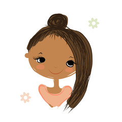 Cute girl smiling, sketch for your design