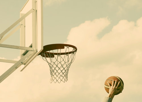Basketball hoop - retro style photo