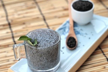 Basil seeds for fiber beverage and raw seed