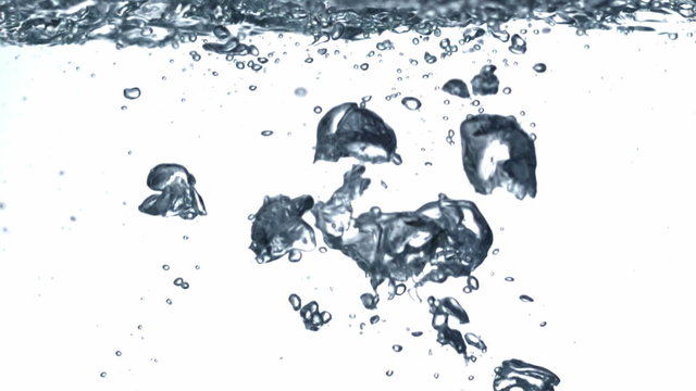 Slow motion water bubbles