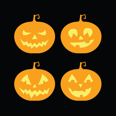 set of pumpkins for halloween
