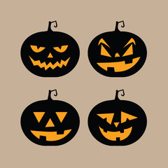 set of pumpkins for halloween
