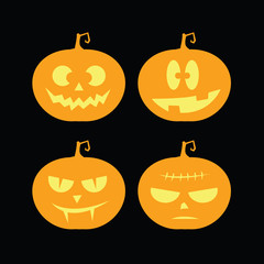set of pumpkins for halloween
