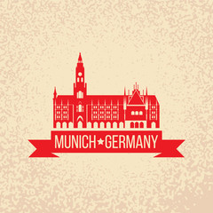 Black grunge rubber stamp with the name of Munich the capital city of Bavaria from Germany