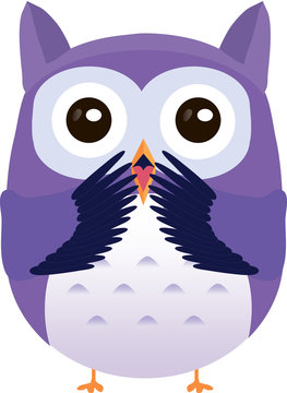 Surprised cute vector purple owl