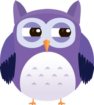 Suspecting cute vector purple owl