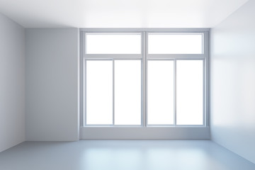 white empty room with window