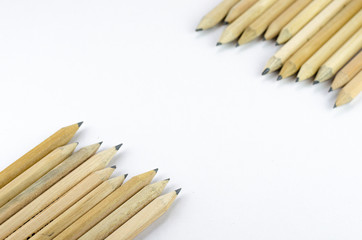 Wooden pencil isolated on white background