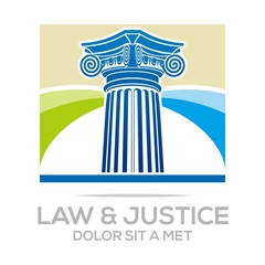 Logo Vector Law Building and Justice