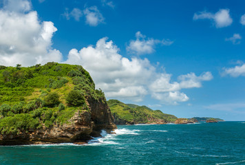 Rocky coast near Timang beach on Java, Indonesia