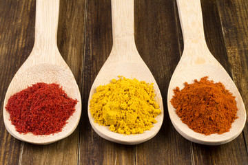 spice mixture in a wooden spoon
