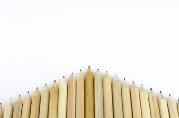 Wooden pencil isolated on white background