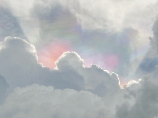 Beautiful cloud and rainbow colors in the sky