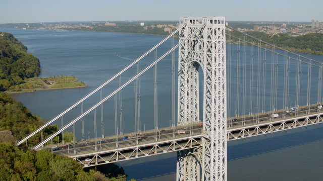 Aerial shot of George Washington Bridge, New York City