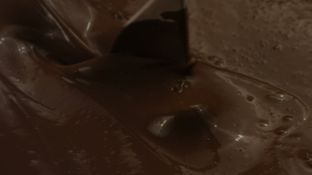 Chocolate pour, slow motion