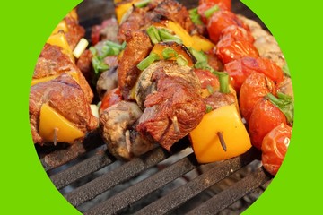 Homemade Beef Shish Kabobs with Peppers and Mushrooms