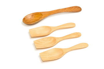 Wooden Spoons isolated on white background