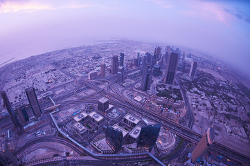 Naklejka premium Dubai night skylin