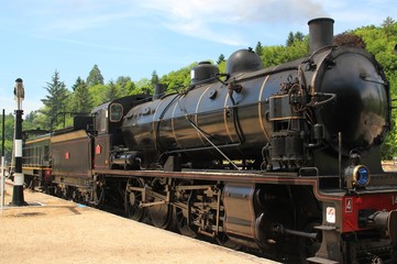 Locomotive à vapeur.