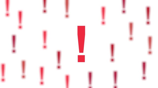 Schwebende rote Ausrufezeichen