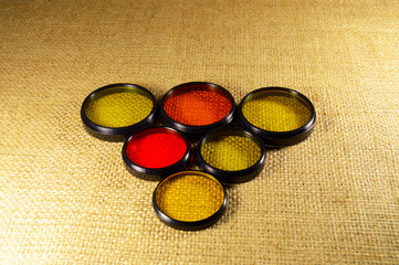 Triangle optical filters on the canvas