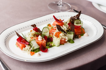 salmon with vegetables