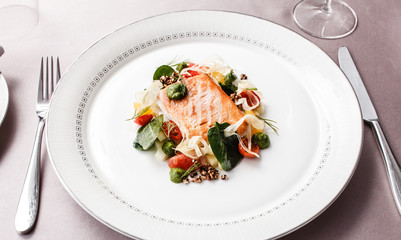 salmon with vegetables